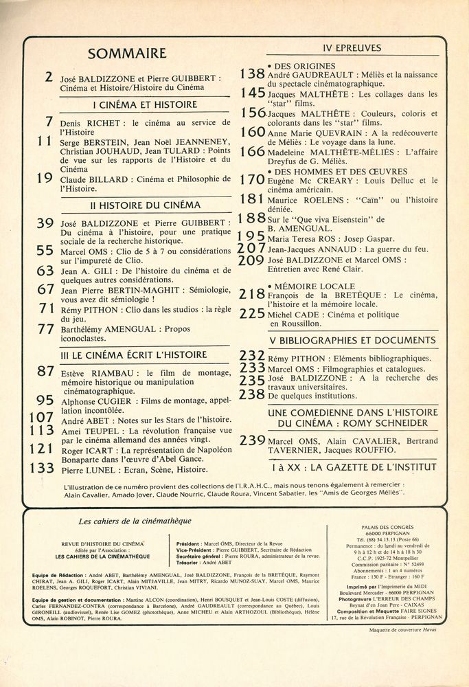 『LES CAHIERS DE LA CINEMATHEQUE』 N° 35~36 2