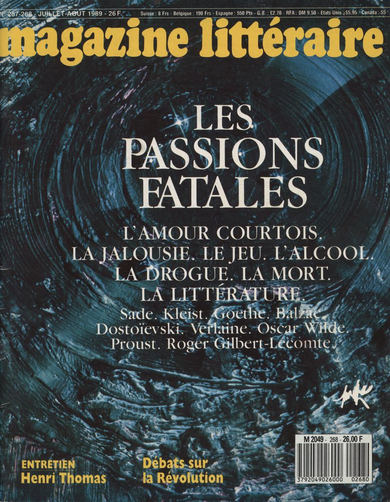 『magazine littéraire』 N°267 - 268 JUILLET - AOUT 1989 1
