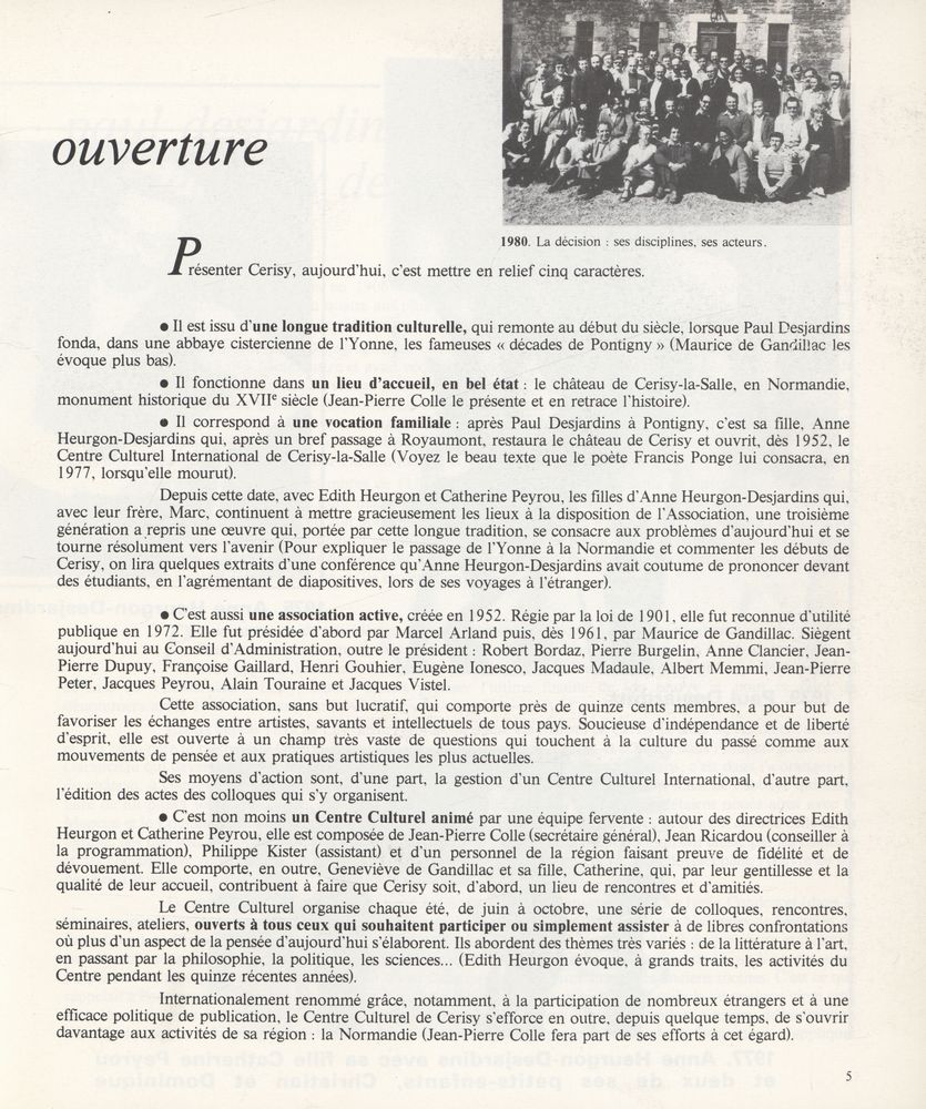 『CERISY : TRENTE ANS DE COLLOQUES DE RENCONTRES』 2