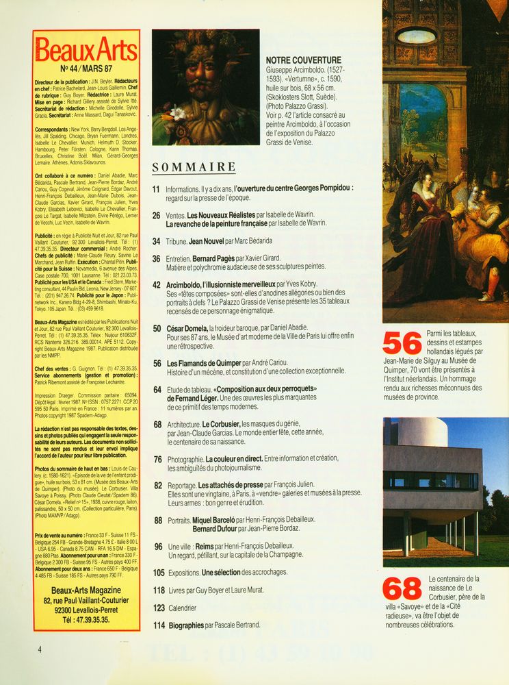 『Beaux Arts Magazine』 N° 44 MARS 1987 2