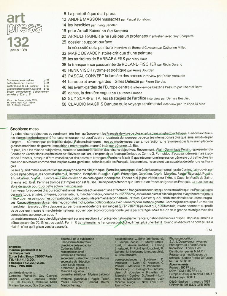 『art press』 132 JANV. 1989 2