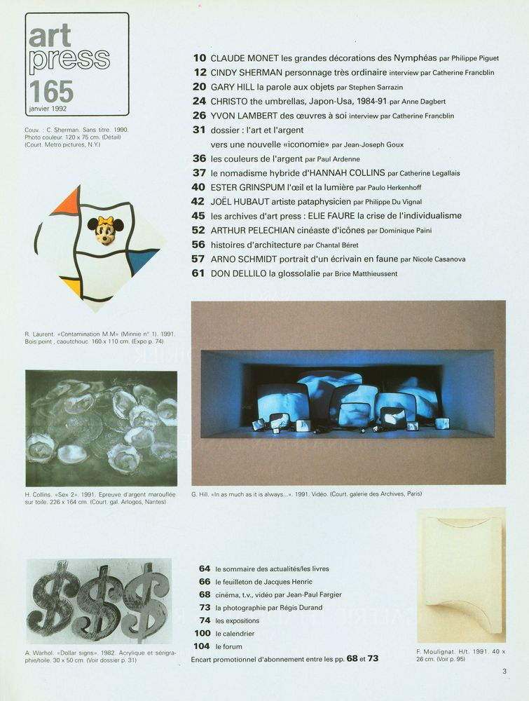 『art press』 165 JANVIER 1992 2