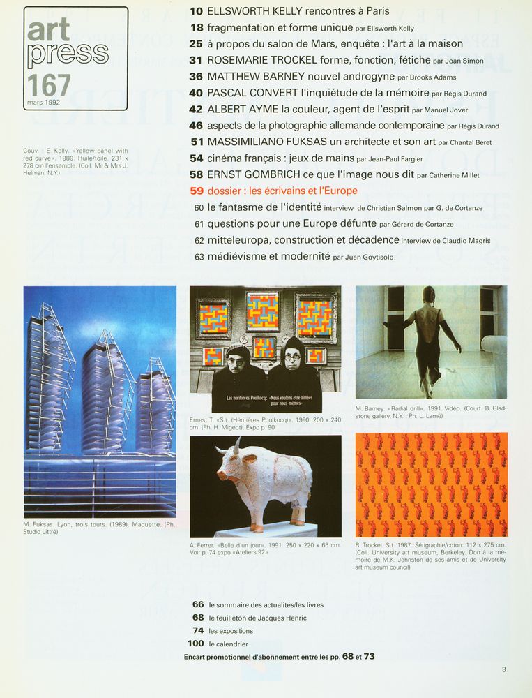 『art press』 167 MARS 1992 2