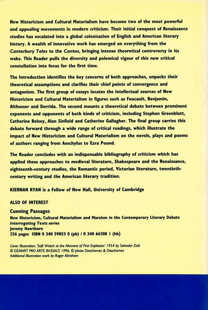 『New historicism and cultural materialism: a reader』 4