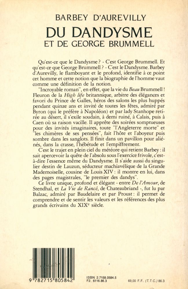 『DU DANDYSM : ET DE GEORGE BRUMMELL』 3