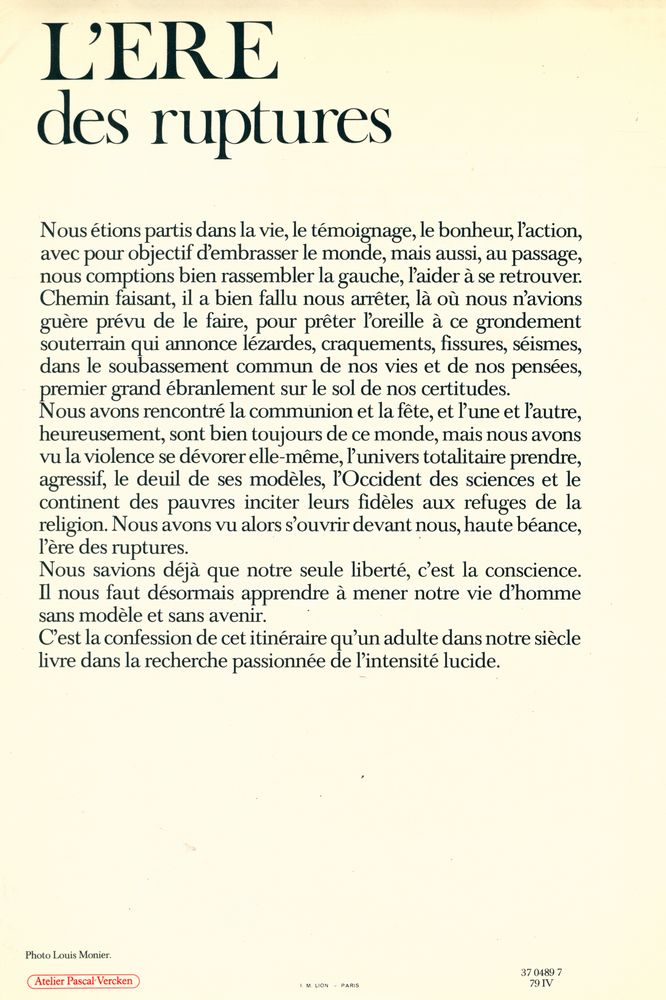 『L'ERE des ruptures』 3