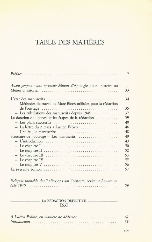 『APOLOGIE POUR L'HISTOIRE : OU MÉTIER D'HISTORIEN』 2