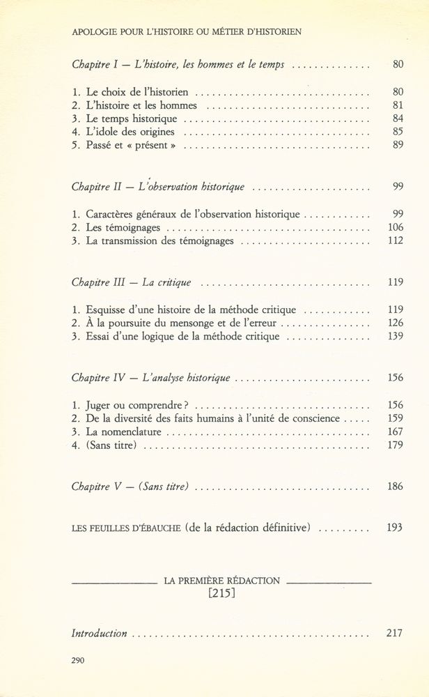 『APOLOGIE POUR L'HISTOIRE : OU MÉTIER D'HISTORIEN』 3