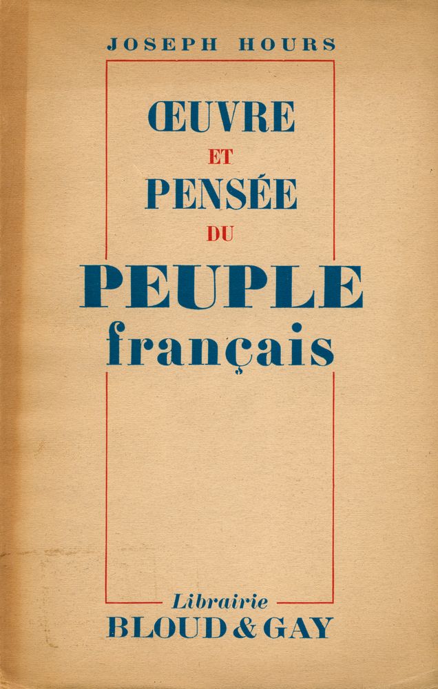 『ŒUVRE ET PENSÉE DU PEUPLE français』 1
