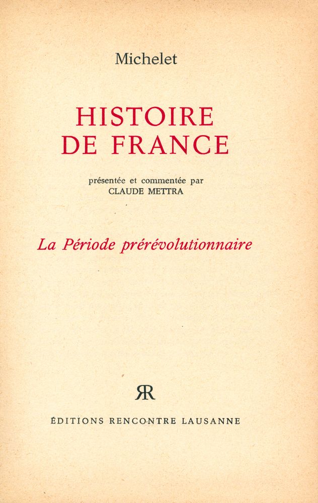 『HISTOIRE DE FRANCE : La Période prérévolutionnaire』 1