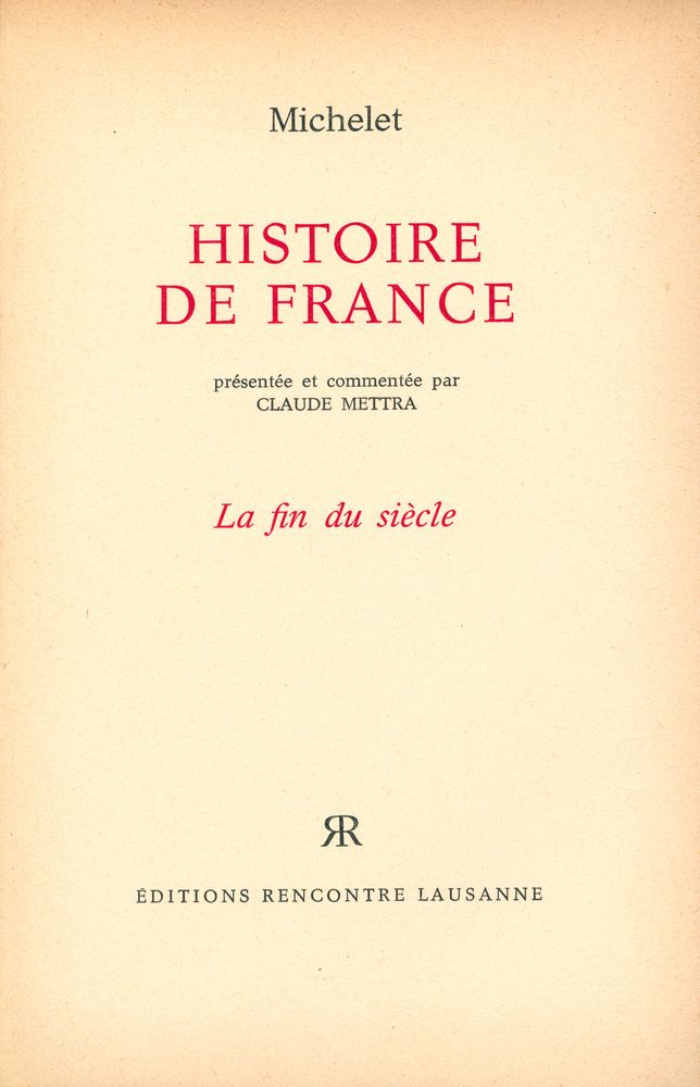 『HISTOIRE DE FRANCE : La fin du siècle』 1