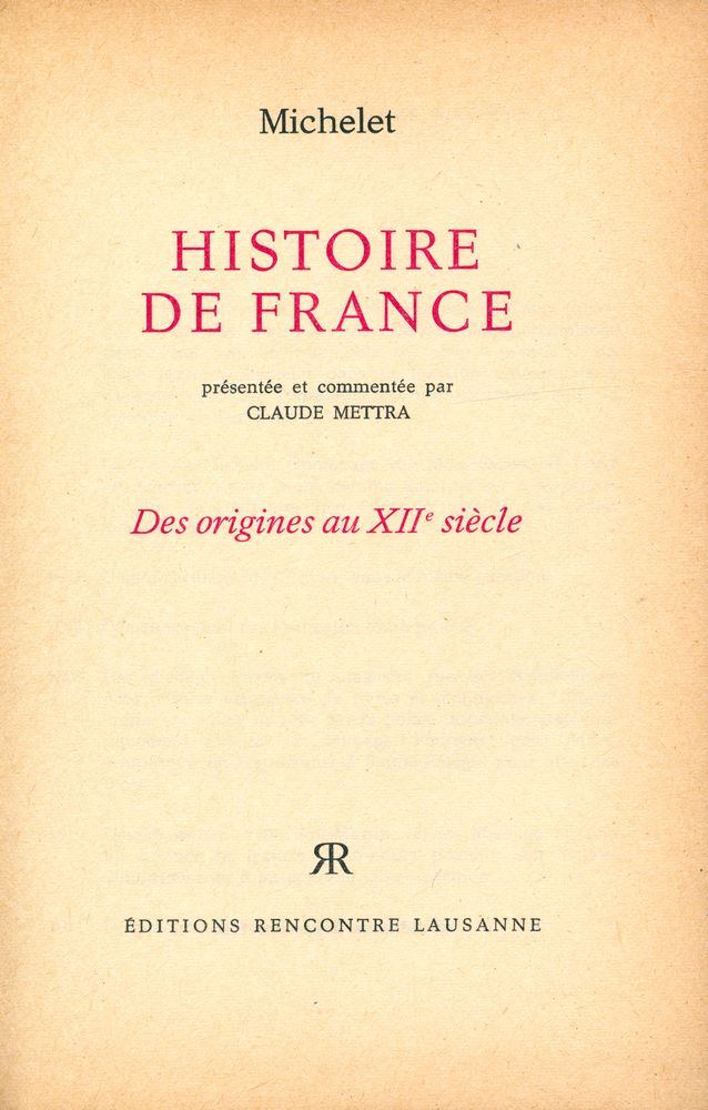 『HISTOIRE DE FRANCE : Des origines au XIIe siècle』 1