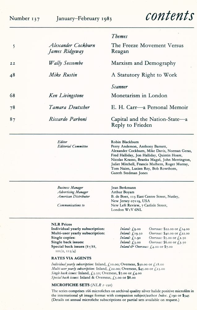 『new left review』 1983 Volume 24 Number 137 - 142 3