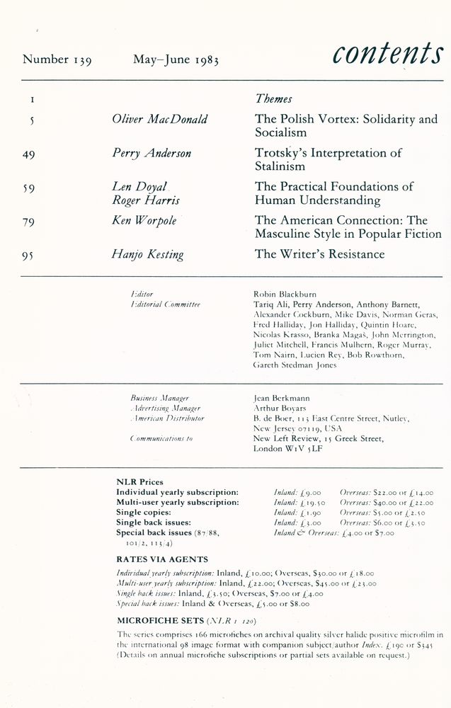 『new left review』 1983 Volume 24 Number 137 - 142 7