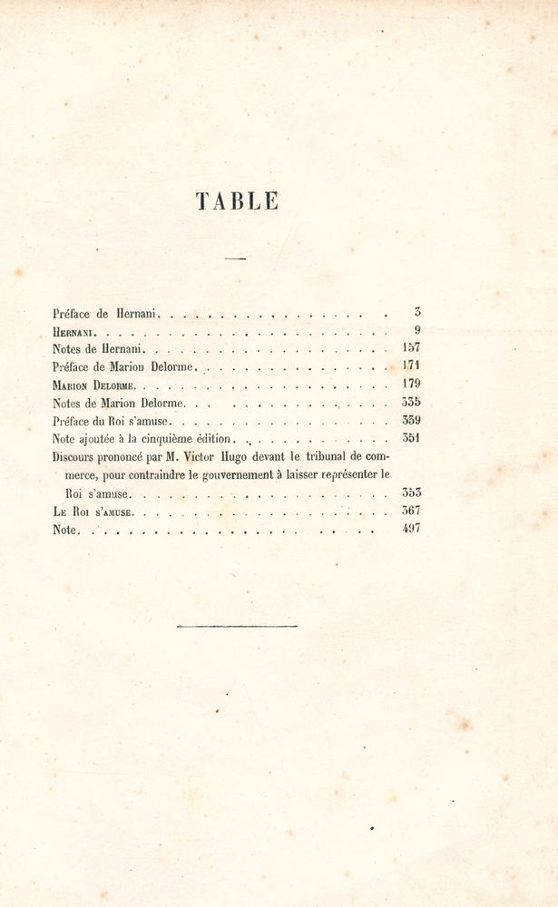 『ŒUVRES COMPLÈTES DE VICTOR HUGO - DRAME Ⅱ : HERNANI - MARION DELORME - LE ROI S'AMUSE』 2