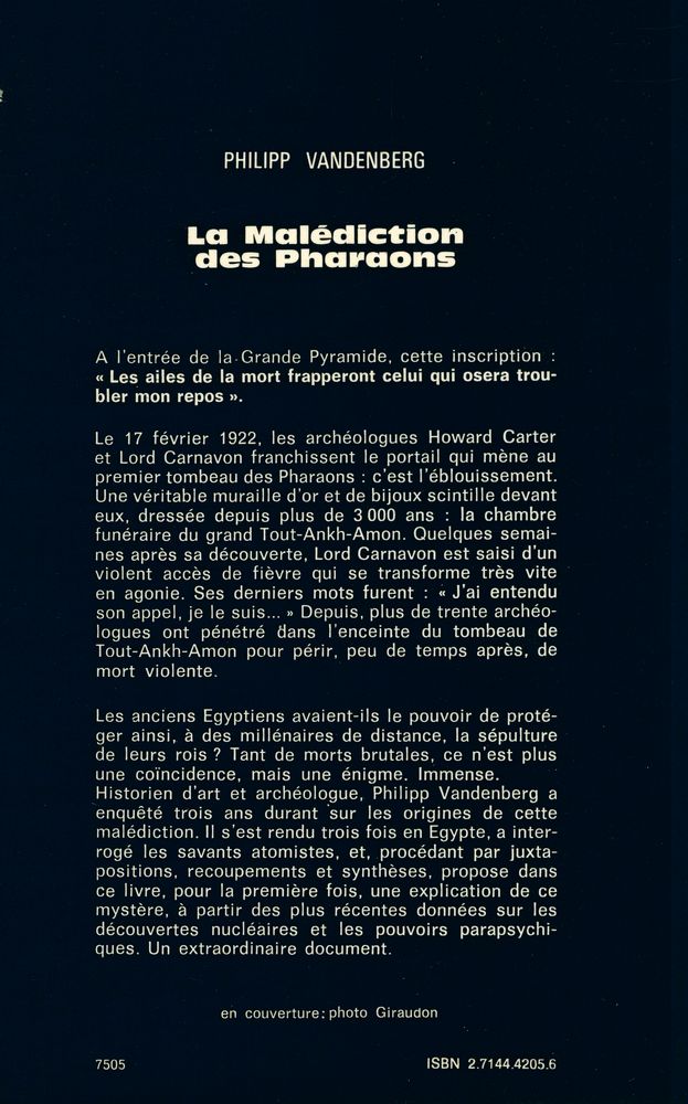 『la malédiction des Pharaons』 6