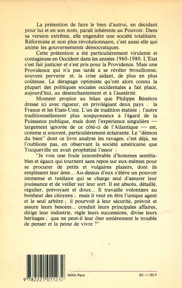 『Le fléau du bien : Essai sur les politiques sociales occidentales』 4