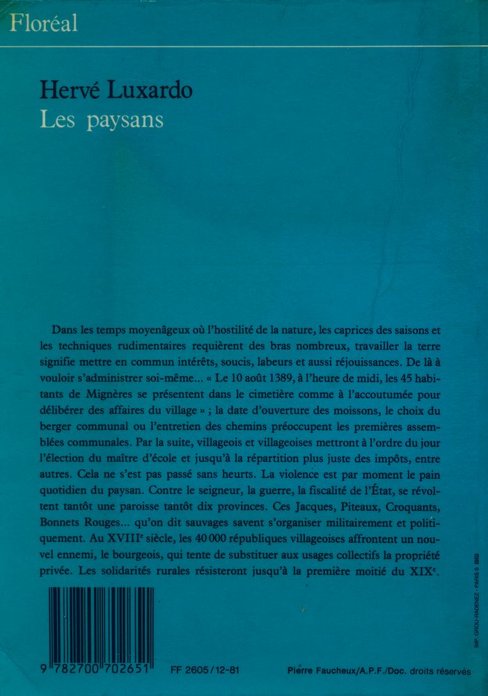 『Les paysans : Les républiques villageoises 10e - 19e siècles』 3