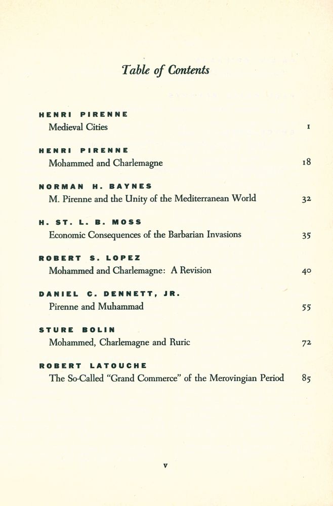 『THE PIRENNE THESIS : Analysis, Criticism, and Revision』 2