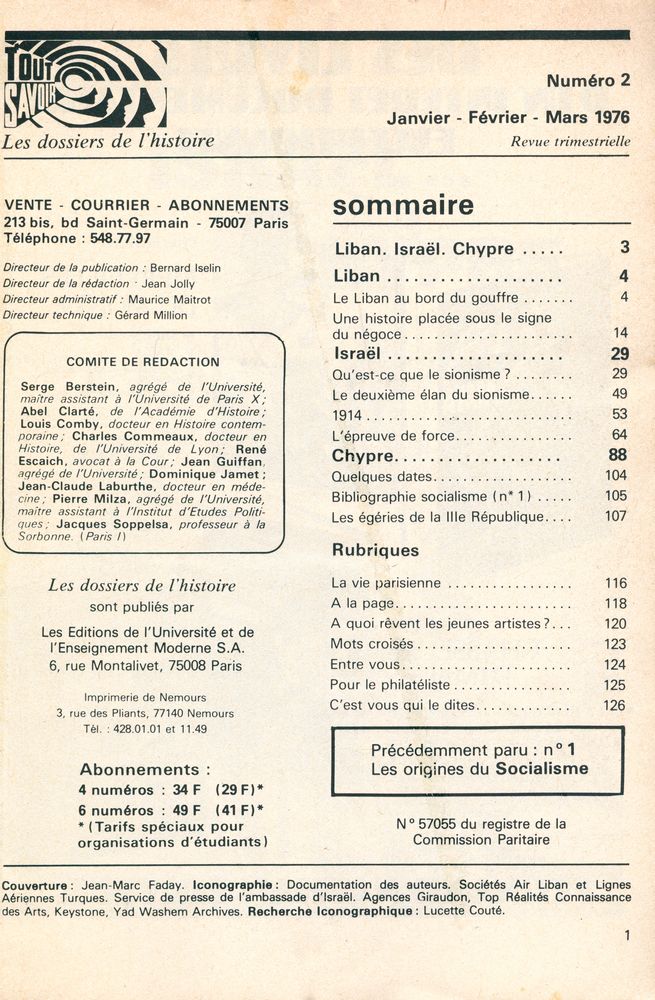 『Les dossiers de l'histoire』 No 2 2