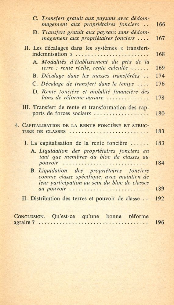 『Structures et réformes agraires: Instruments pour l'analyse』 6