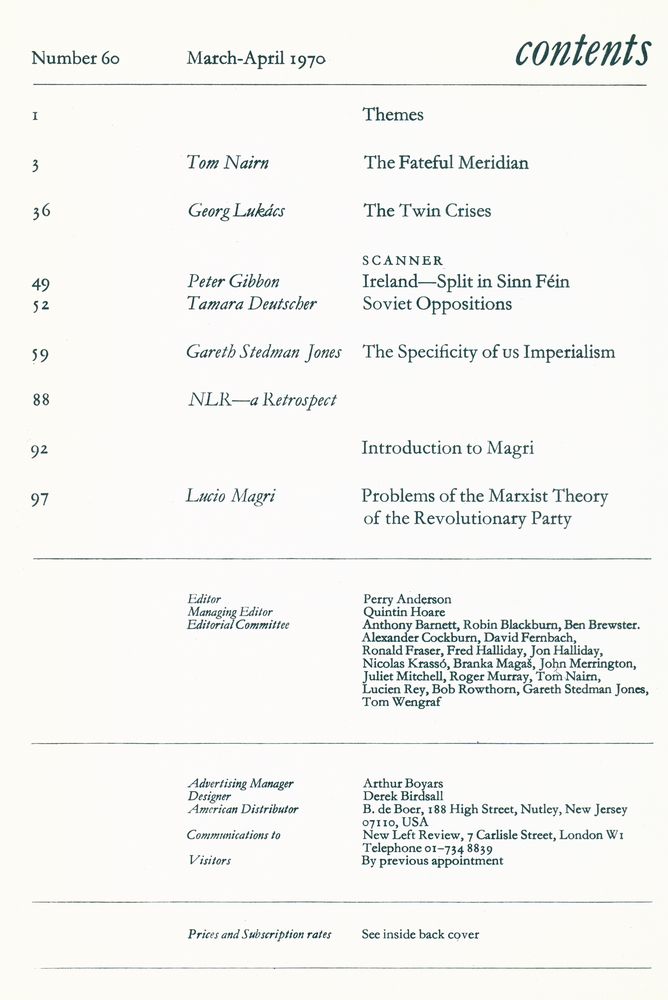 『new left review』 1970 Volume 11 Number (59 - 64)』 3