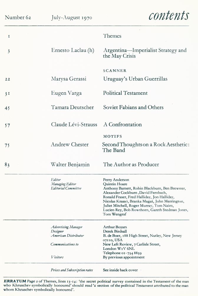『new left review』 1970 Volume 11 Number (59 - 64)』 5