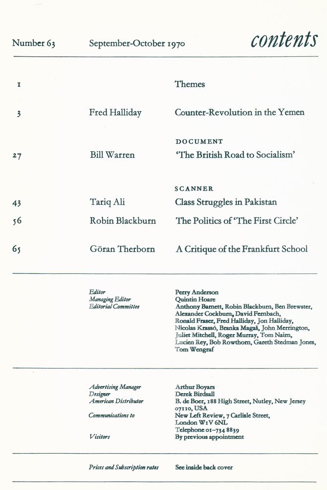 『new left review』 1970 Volume 11 Number (59 - 64)』 6