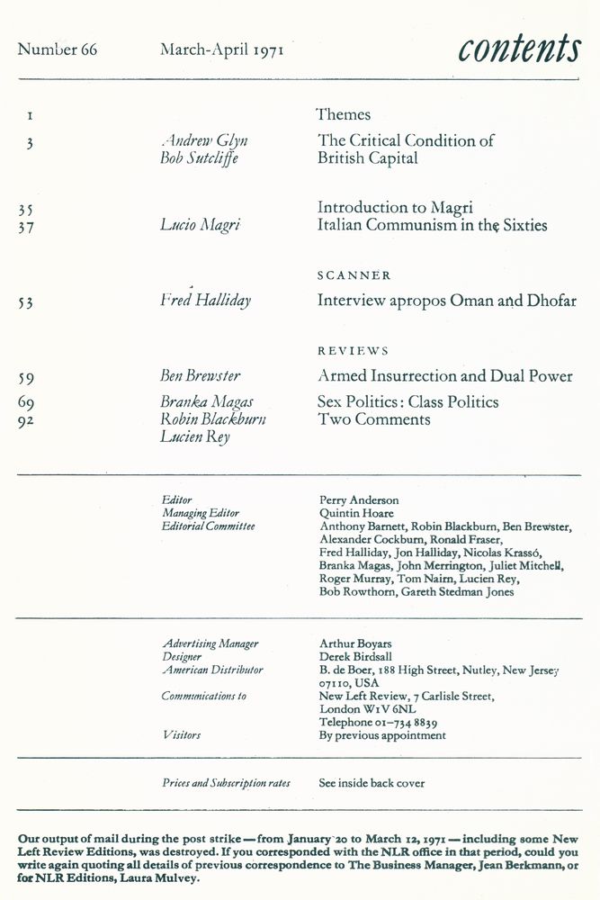 『new left review』 1971 Volume 12 Number (65 - 70)』 3
