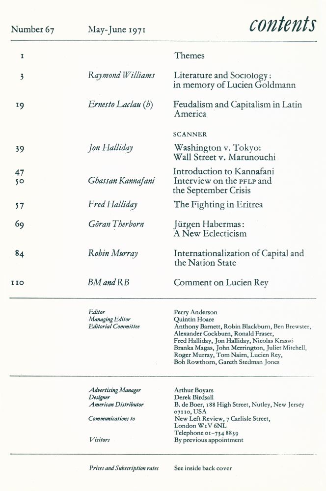 『new left review』 1971 Volume 12 Number (65 - 70)』 4
