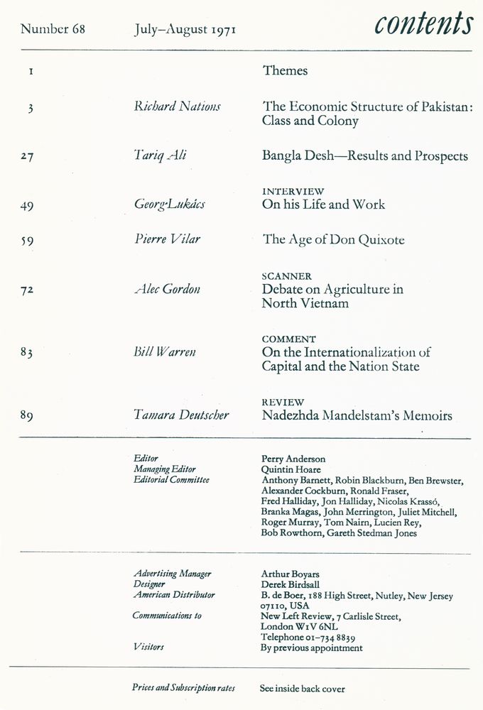 『new left review』 1971 Volume 12 Number (65 - 70)』 5