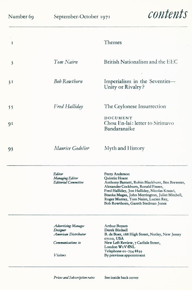 『new left review』 1971 Volume 12 Number (65 - 70)』 6