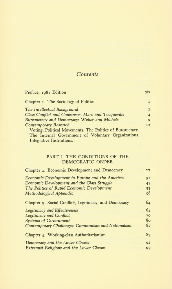 『POLITICAL MAN : The Social Bases of Politics』 2