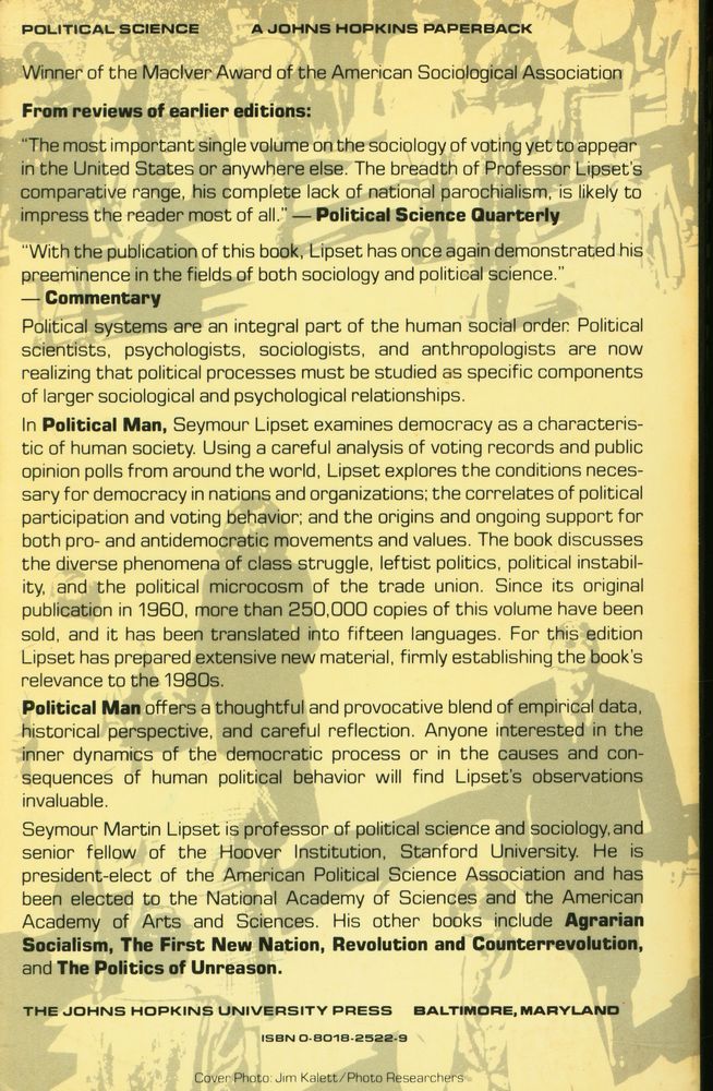 『POLITICAL MAN : The Social Bases of Politics』 6