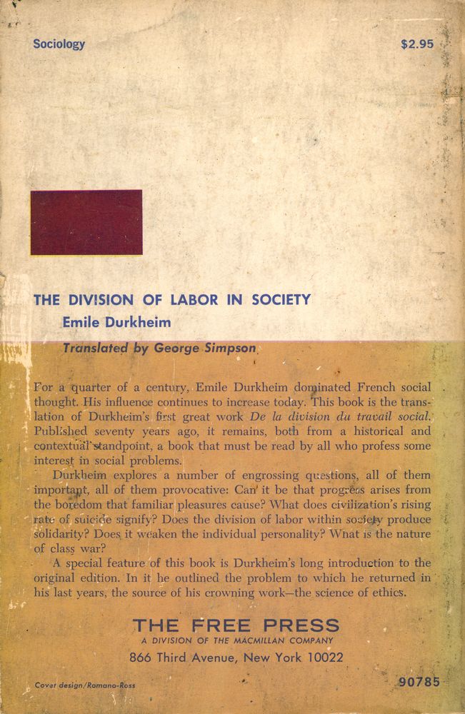 『THE DIVISION OF LABOR IN SOCIETY』