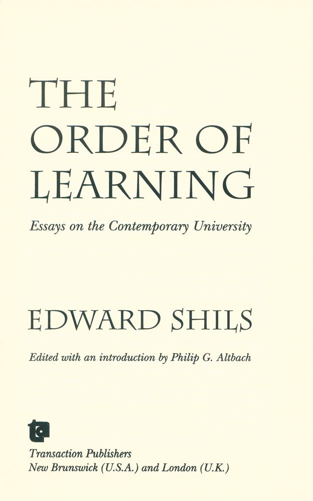『The order of learning : essays on the contemporary university』 1