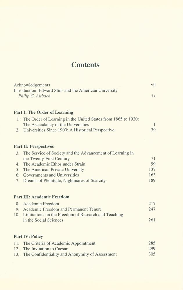 『The order of learning : essays on the contemporary university』 2