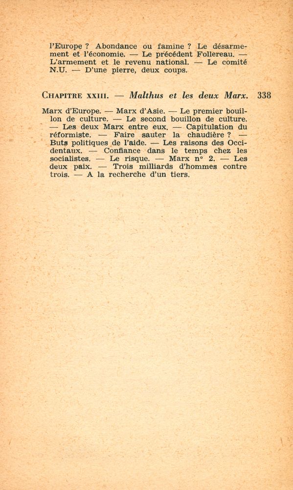 『Malthus et les deux Marx : le problème de la faim et de la guerre dans le monde』 7