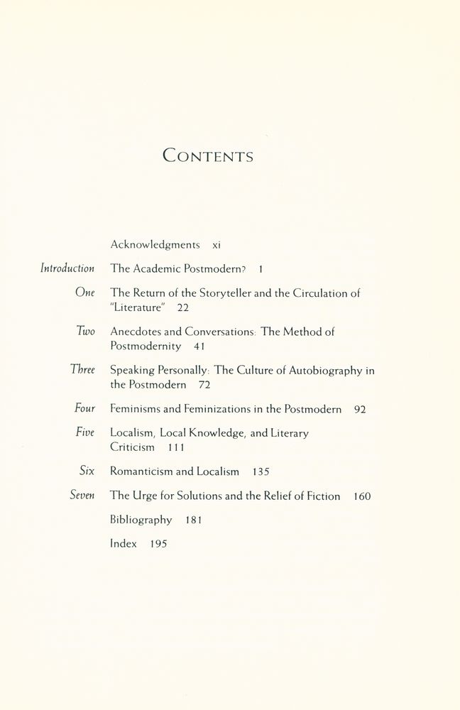 『The academic postmodern and the rule of literature : a report on half - knowledge』 2