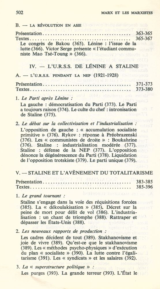 『MARX ET LES MARXISTES』