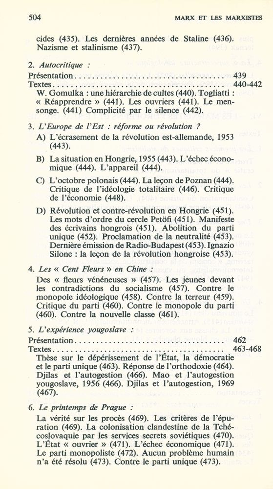 『MARX ET LES MARXISTES』