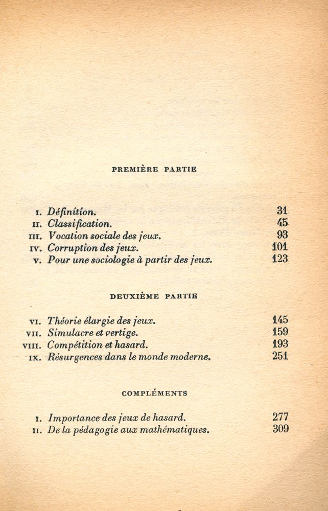 『Les Jeux et les Hommes : Le masque et le vertige』 2