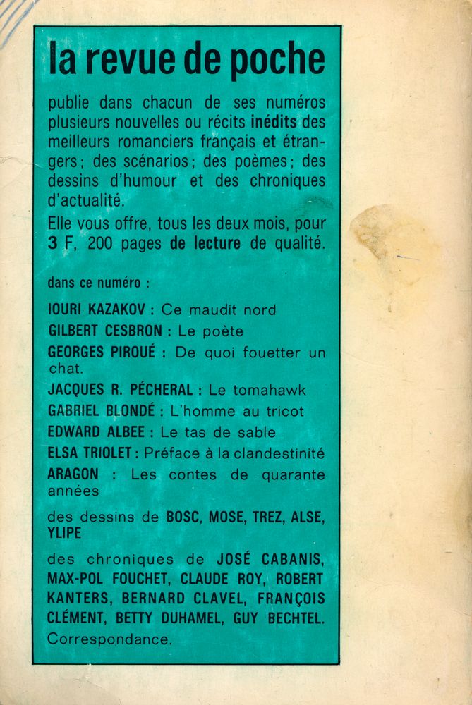 『La Revue de Poche』 N° 2  MARS 1965 3