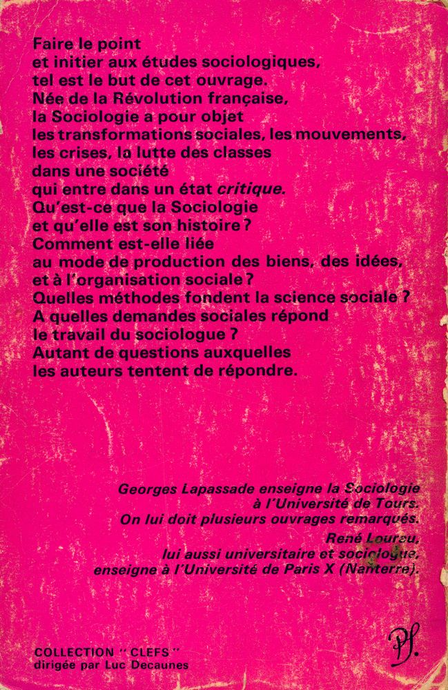『Clefs pour LA SOCIOLOGIE』 4