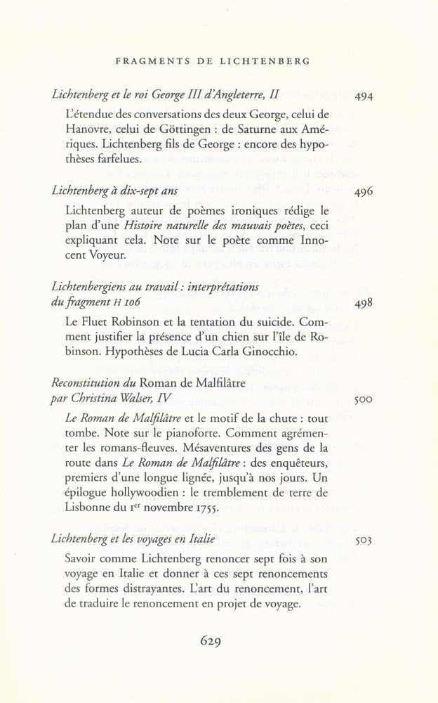 『fragments de lichtenberg』
