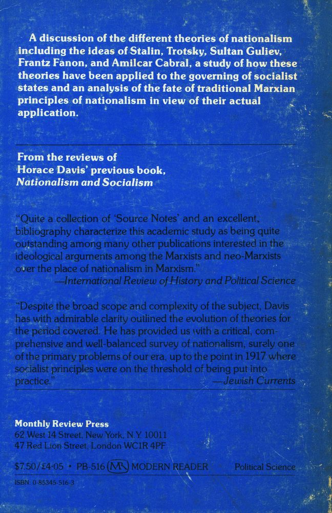 『Toward a Marxist theory of nationalism』 3