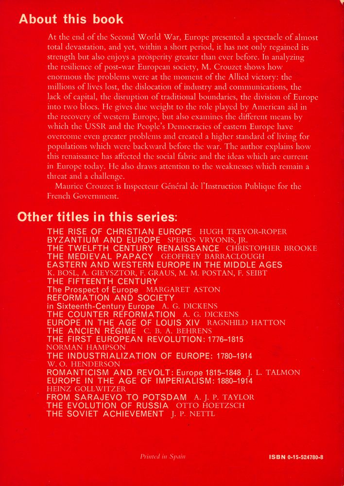 『THE EUROPEAN RENAISSANCE since 1945』 3