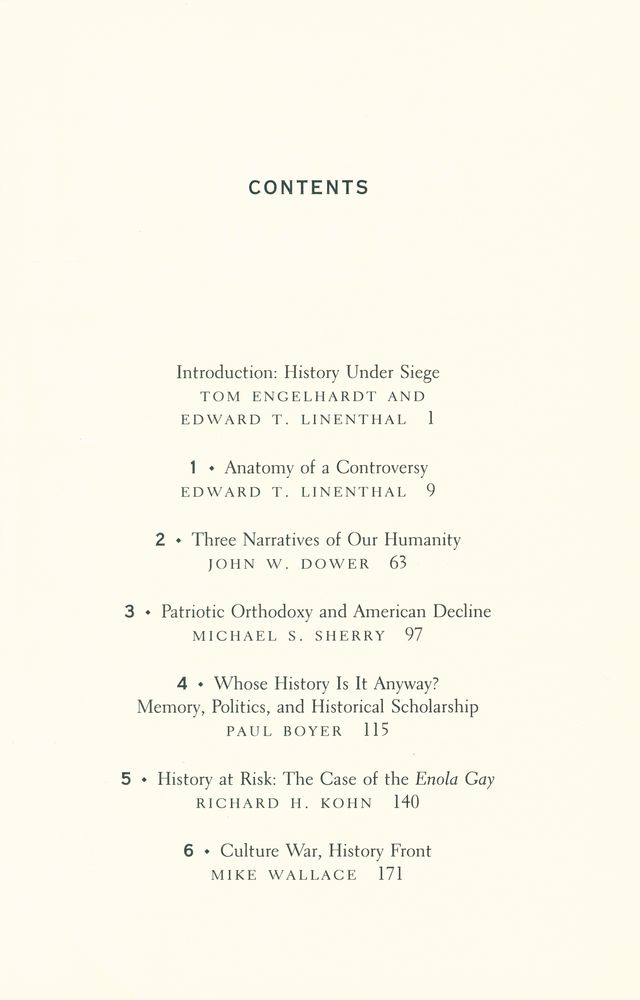 『History wars : the Enola Gay and the other battles for the American past』 2