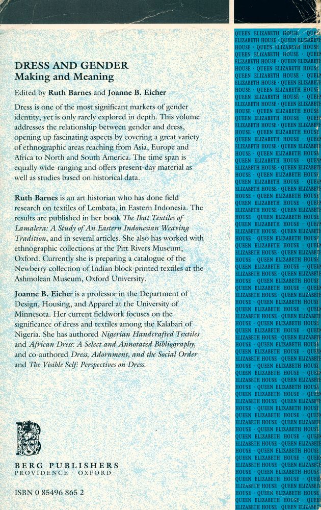 『Dress and gender : Making and meaning in cultural contexts』 4