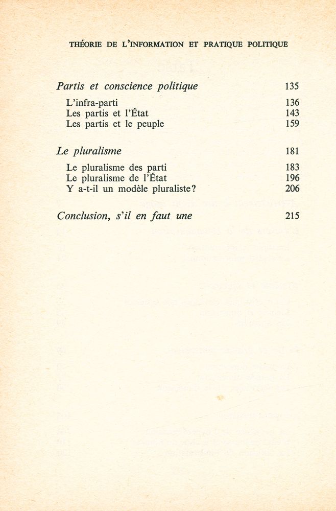 『Théorie de l'information et pratique politique』 3